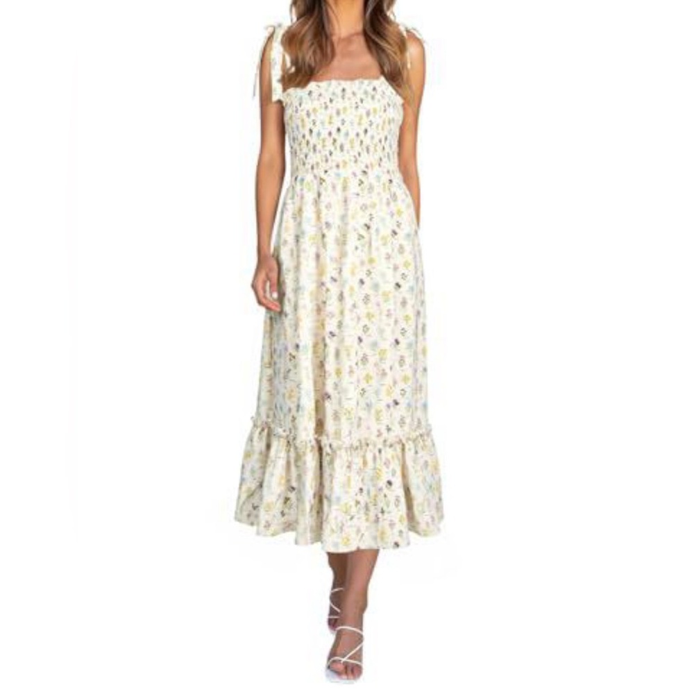 Floral Smocked Midi Dress